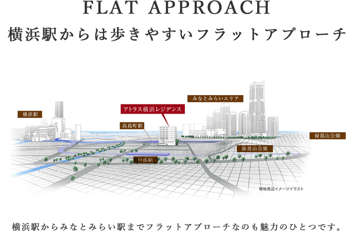 FLAT APPROACH 横浜駅からは歩きやすいフラットアプローチ