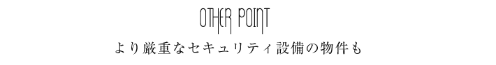 より厳重なセキュリティ設備の物件も