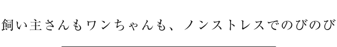 飼い主さんもワンちゃんも、ノンストレスでのびのび