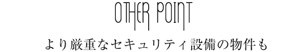 より厳重なセキュリティ設備の物件も