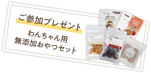ご参加プレゼント：わんちゃん用無添加おやつセット